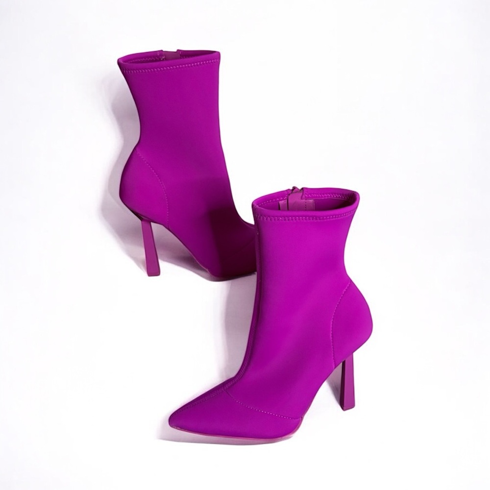 Aldo Fuchsia Heeled Boots with Metallic accent